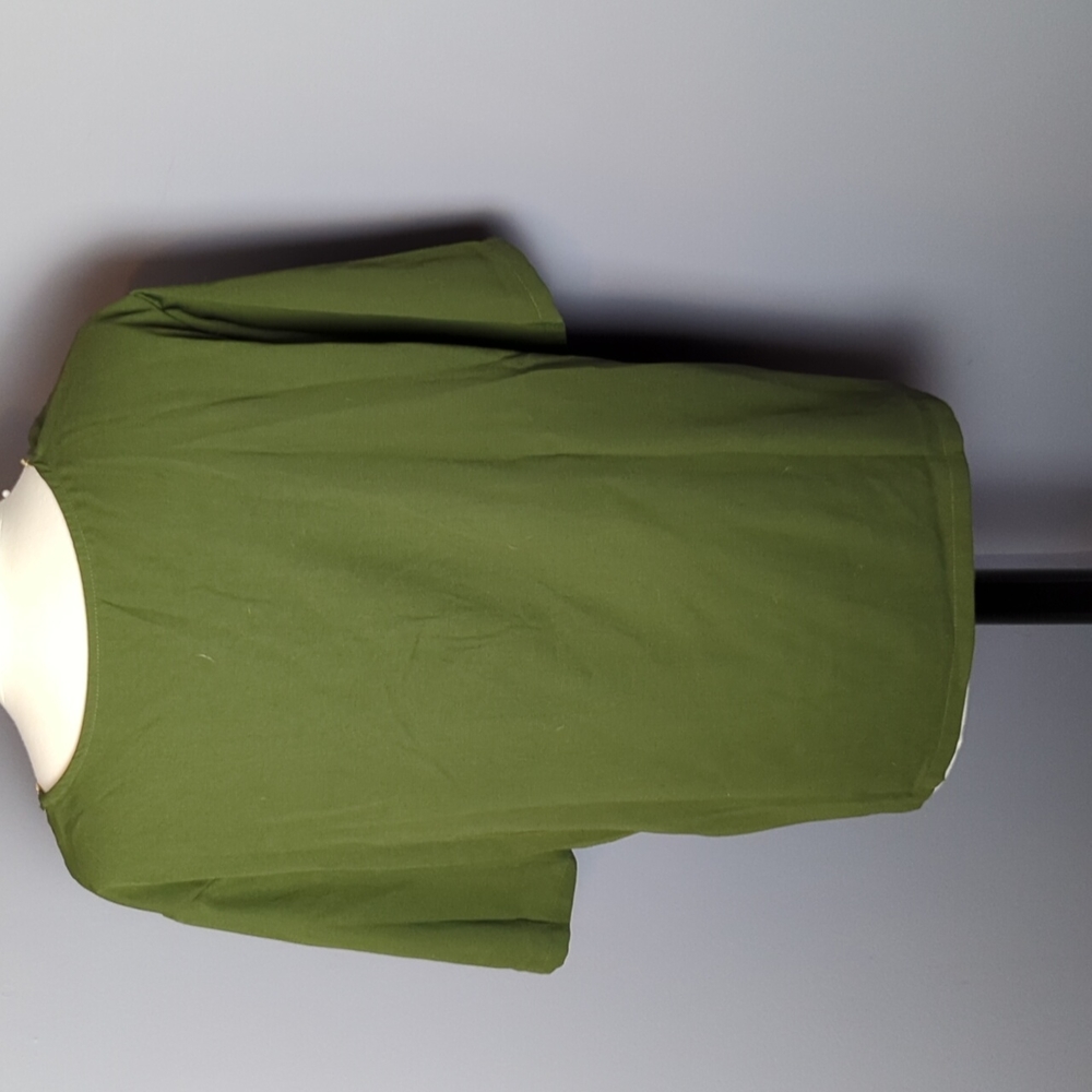 Green Sleeve Top W/ Zipper embellishments NWOT - Picture 4 of 6